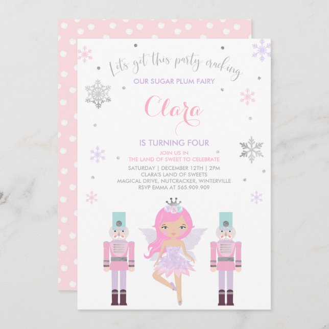 Sugar Plum Fairy Invitation Nutcracker Invitation (Front/Back)
