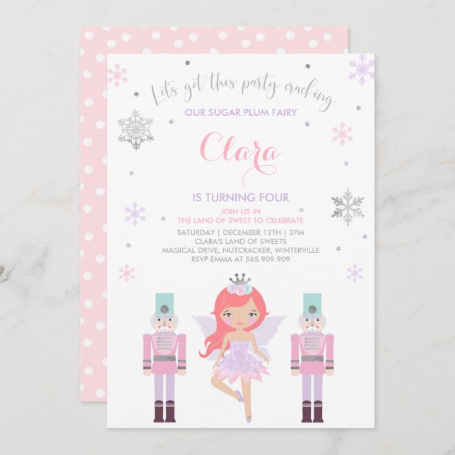 Sugar Plum Fairy Invitation Nutcracker Invitation (Front/Back)