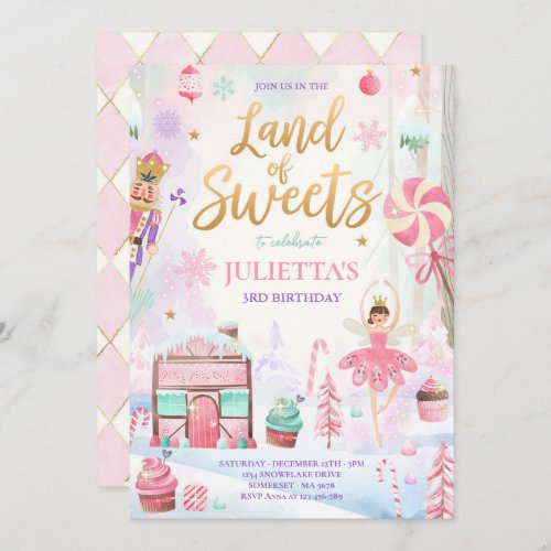 Sugar Plum Fairy Land Of Sweet Nutcracker Birthday Invitation