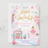 Sugar Plum Fairy Land Of Sweet Nutcracker Birthday Invitation (Front)
