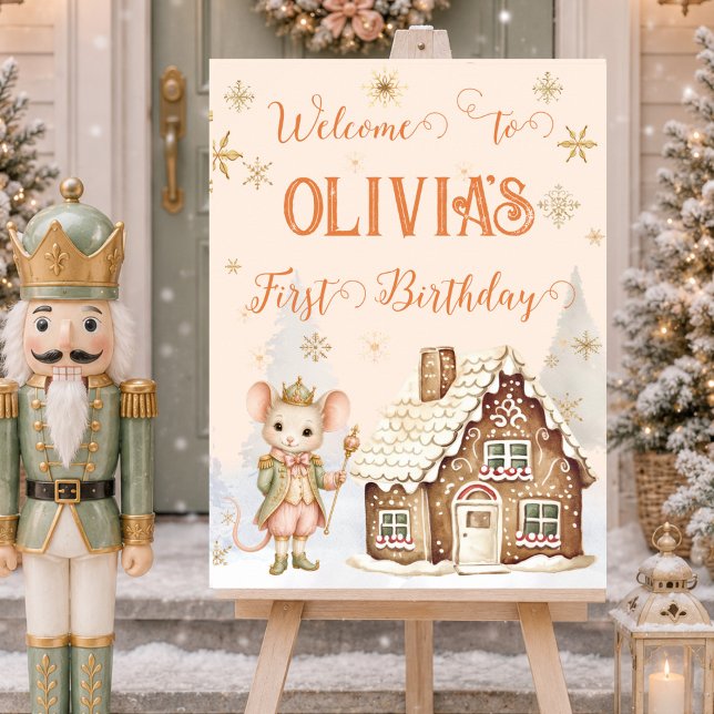 Sugar Plum Fairy Mouse Gingerbread Welcome Sign (Sugar Plum Fairy Mouse Gingerbread Welcome Sign)