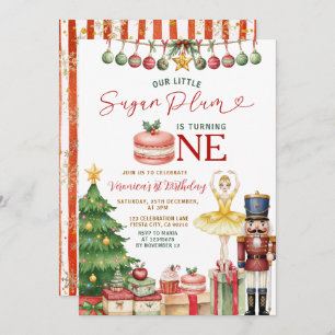 Sugar Plum Fairy Nutcracker Christmas Birthday Invitation