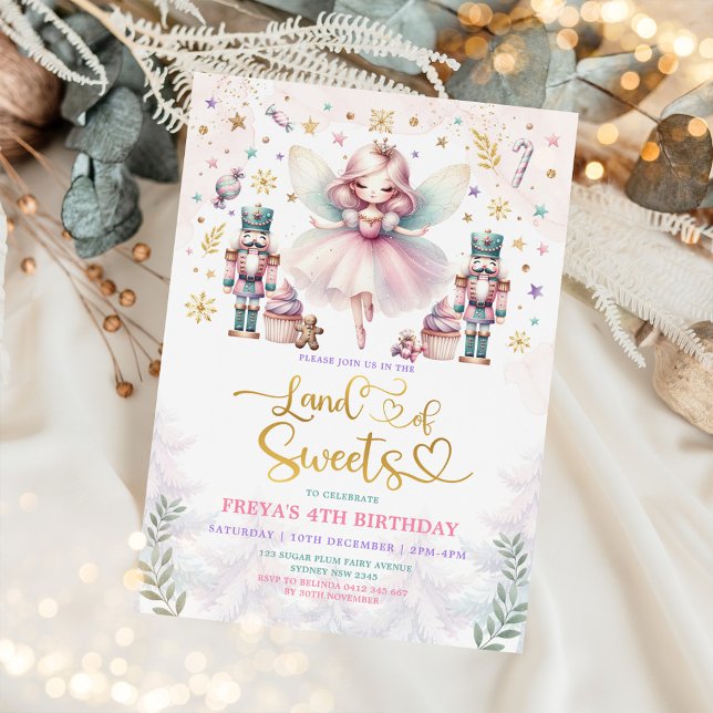 Sugar Plum Fairy Nutcracker Girl Birthday Party Invitation (Creator Uploaded)