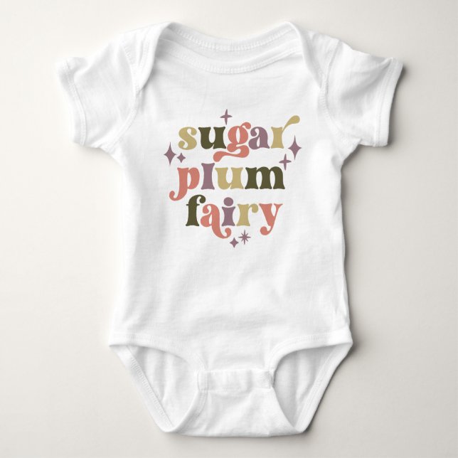 Sugar Plum Fairy Text Art  Baby Bodysuit (Front)