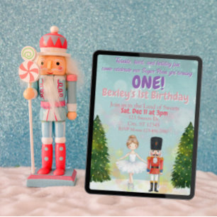 Sugar Plum is One, Nutcracker 1st birthday Invitation