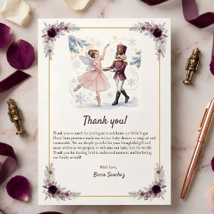 Sugar Plum Nutcracker Ballet Winter Baby Shower Thank You Card