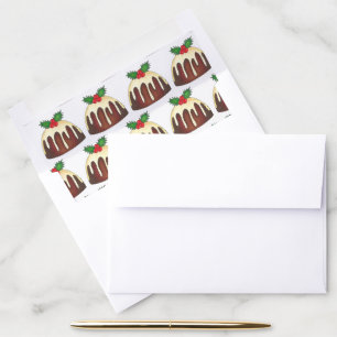 Sugar Plum Pudding British Christmas Dessert Envelope Liner