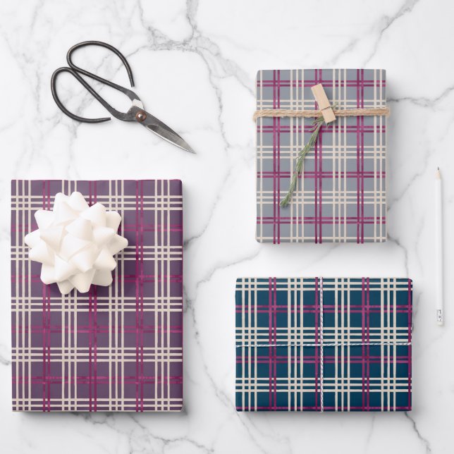 Sugar Plum Squares Set Wrapping Paper Sheets (Front)