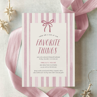 Sugar Plum Stripe Holiday Favorite Things Party Invitation