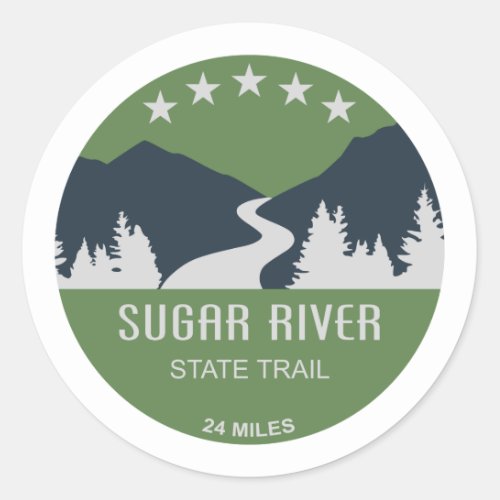 Sugar River State Trail Wisconsin Classic Round Sticker