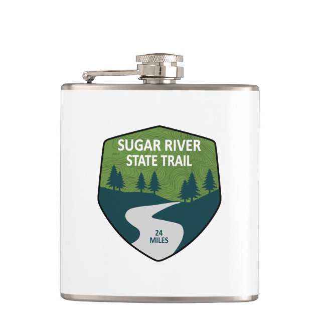 Sugar River State Trail Wisconsin Flask (Front)