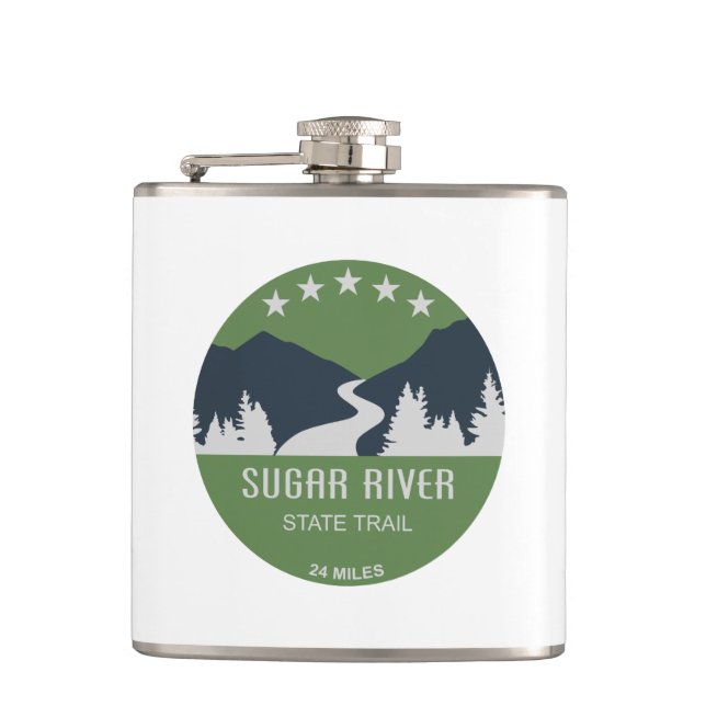 Sugar River State Trail Wisconsin Flask (Front)