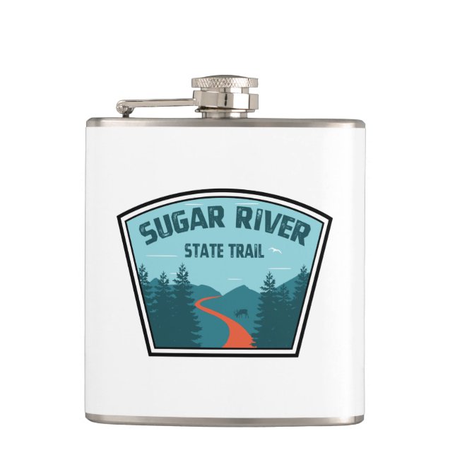 Sugar River State Trail Wisconsin Flask (Front)