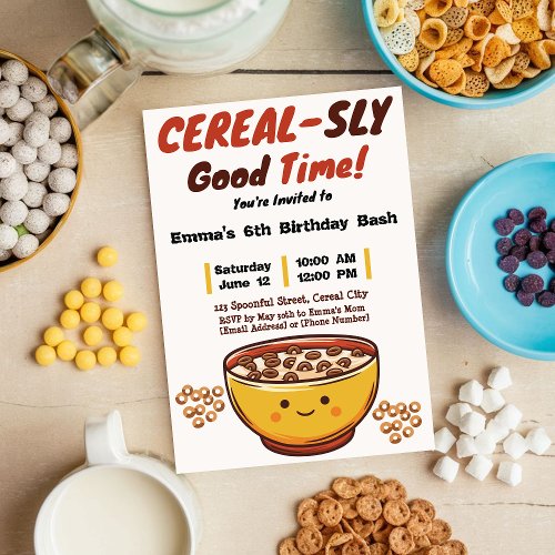Sugar Rush and Sweet Surprises A Cereal Party Invitation