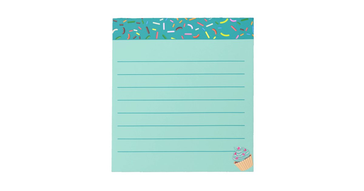 Sugar Rush Cupcake Notepads Teal Zazzle