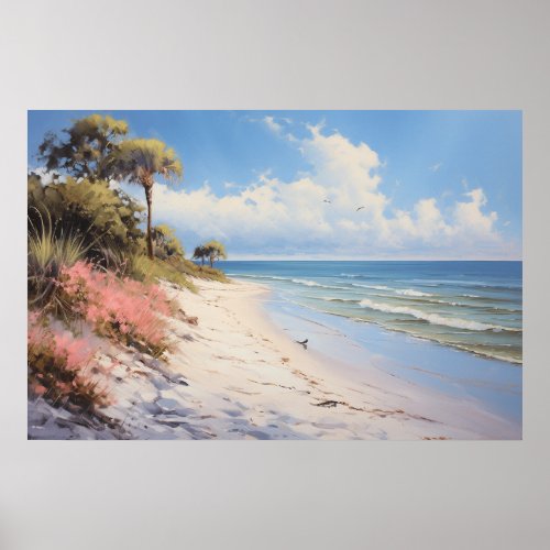 Sugar Sand Beaches of Boca Grande Oil Painting Poster