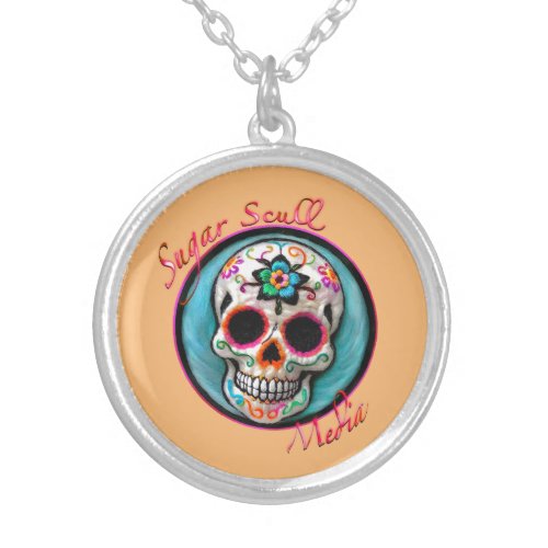 Sugar Scull  Silver Plated Necklace