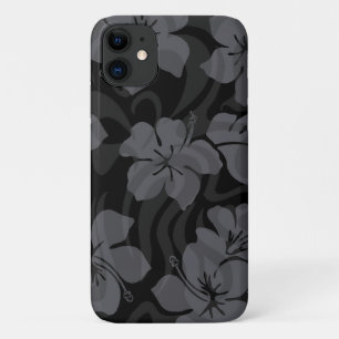 Sugar Shack Hawaiian Hibiscus Black iPhone 11 Case
