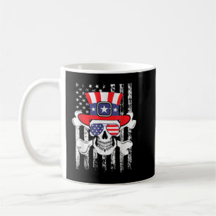 Sugar Skull 4th July Funny Shirt American Flag Pat Coffee Mug