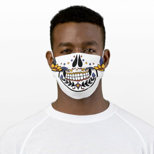 Sugar Skull Adult Cloth Face Mask (Worn)