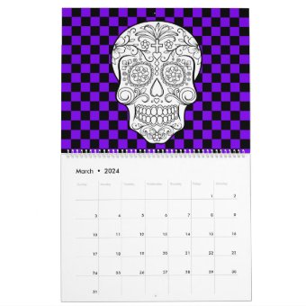 Sugar skull adult coloring Calendar | Zazzle