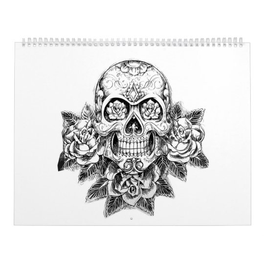 Sugar skull adult coloring Calendar | Zazzle.com