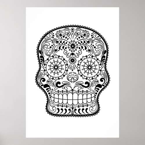 Sugar skull adult coloring Poster