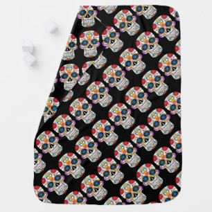 Sugar Skull anchor rose  Custom  baby   Blanket