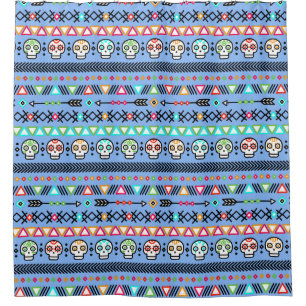 Sugar Skull and Arrows Shower Curtain