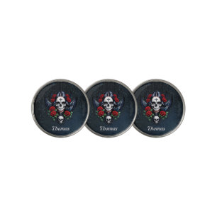 Sugar Skull Angel with Roses. Golf Ball Marker