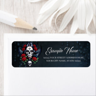 Sugar Skull Angel with Roses. Label