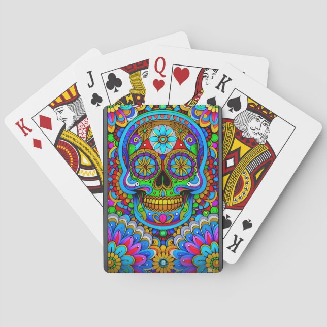 Sugar Skull Art -  A Spectrum of Spirits Poker Cards (Back)