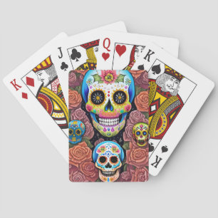 Sugar Skull Art - Celebrate Dia de los Muertos Poker Cards