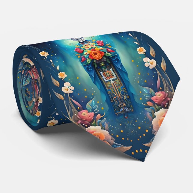 Sugar Skull Art - Celebrate Mexico's Traditions Neck Tie (Rolled)