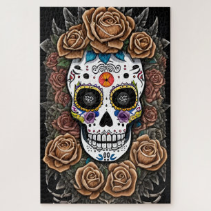 Sugar Skull Art - Celebrate with Vibrant Colors Jigsaw Puzzle