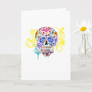 Sugar Skull Art Colorful Celebration NAME Card