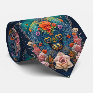 Sugar Skull Art - Colorful Creations Neck Tie