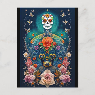Sugar Skull Art - Colorful Creations Postcard