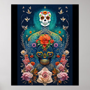Sugar Skull Art - Colorful Creations Poster