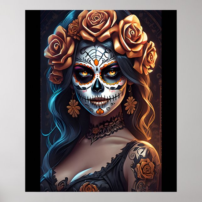 Sugar Skull Art -  Colorful Expressions Poster (Front)