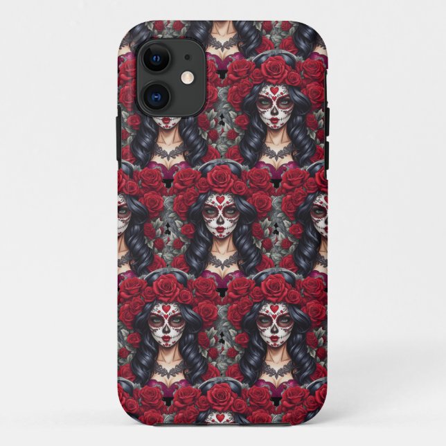 Sugar Skull Art - Cultural Canvas Case-Mate iPhone Case (Back)