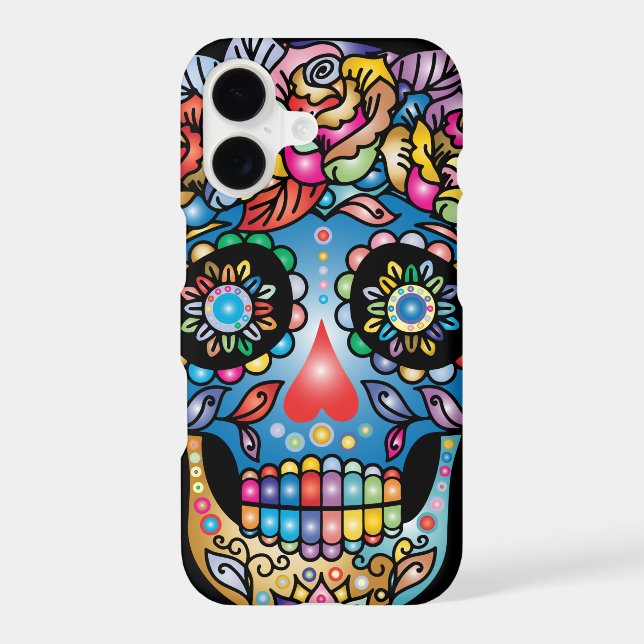 Sugar Skull Art, Day of the Dead Case-Mate iPhone Case (Back)