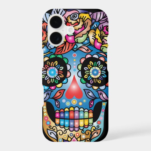 Sugar Skull Art, Day of the Dead iPhone 17 Case