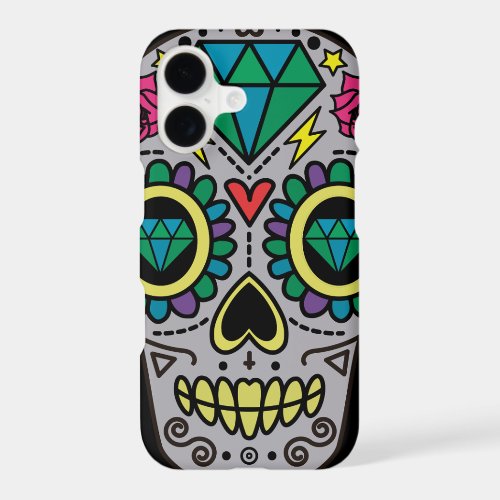 Sugar Skull Art, Day of the Dead iPhone 17 Case