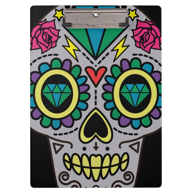 Sugar Skull Art, Day of the Dead Clipboard (Front)