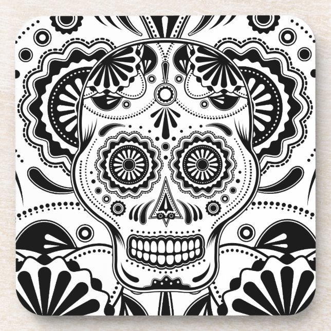 Sugar Skull Art "Day of the Dead" coasters (Front)