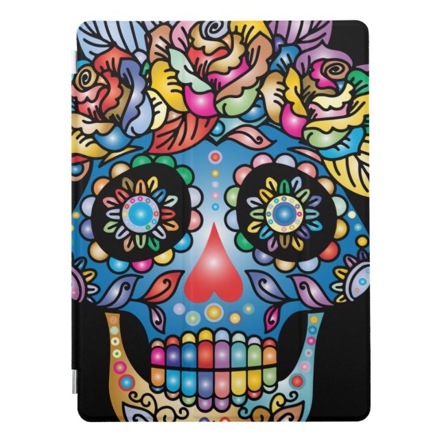 Sugar Skull Art, Day of the Dead iPad Pro Cover (Front)