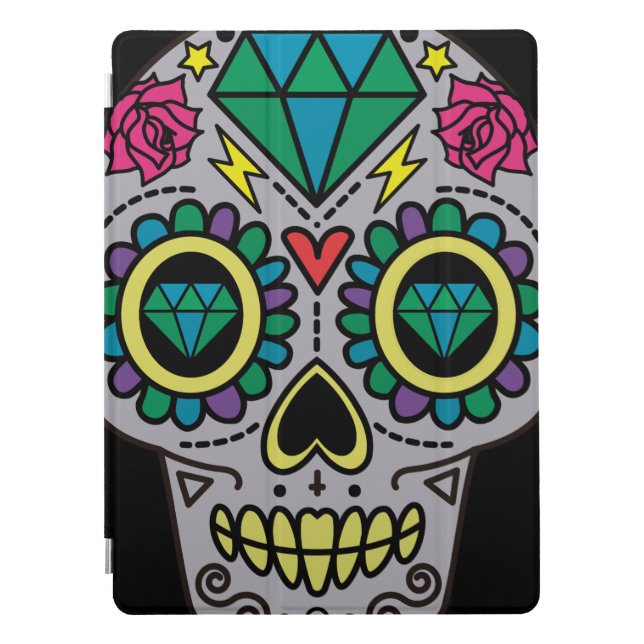 Sugar Skull Art, Day of the Dead iPad Pro Cover (Front)
