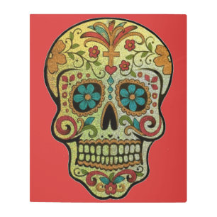 Sugar Skull Art, Day of the Dead Metal Print