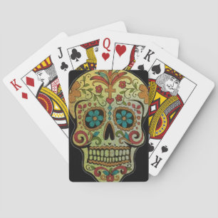 Sugar Skull Art, Day of the Dead Poker Cards